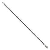 Sterling Silver Ruthenium-plated 3mm Rope Chain